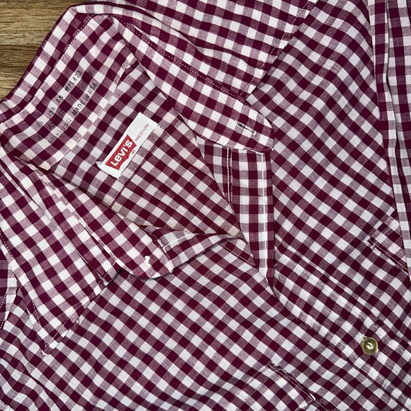 Vintage 70s/80s Levi’s Gingham Button Up Shirt Men’s M Made in USA Western - Picture 6 of 8